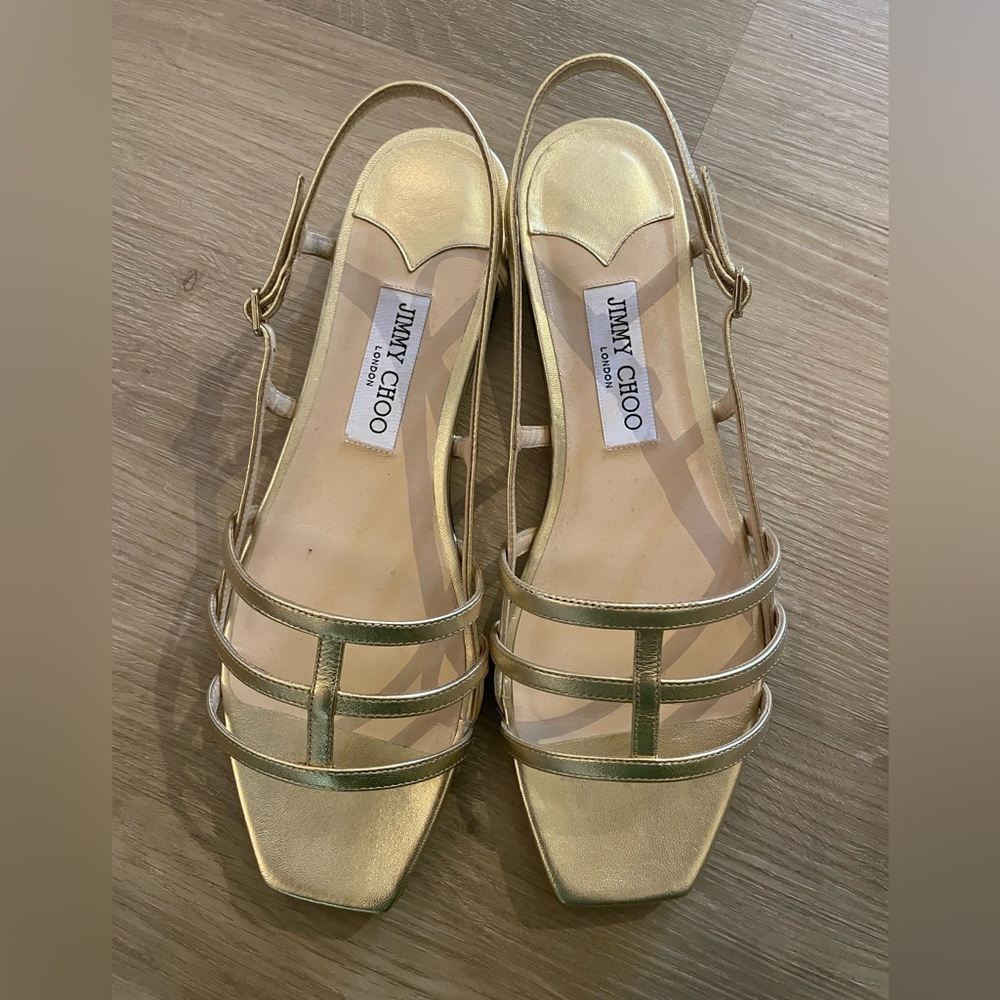 New Jimmy choo Gold sandal 40